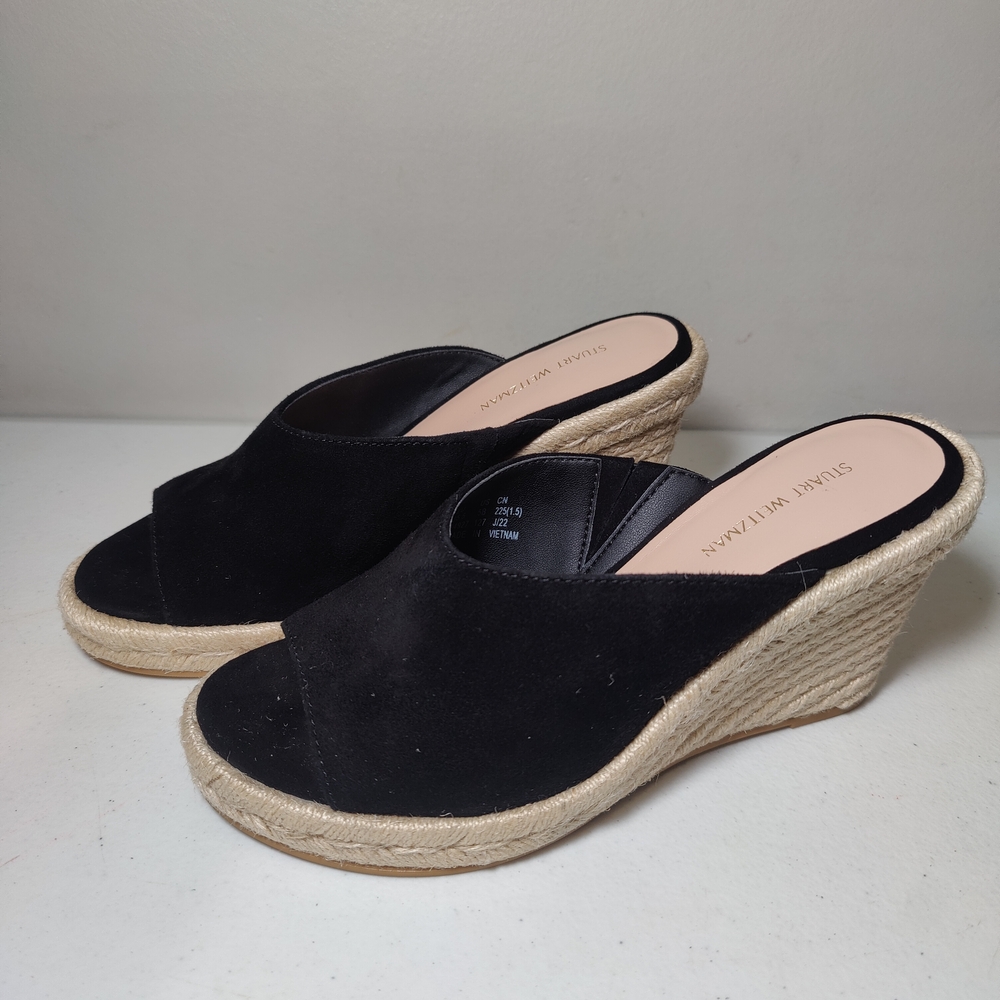 Stuart Weitzman Black Wedges - Picture 2 of 9